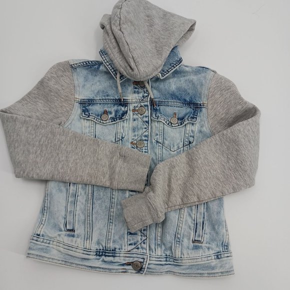 AEROPOSTALE WOMENS   XS JEAN HOODIE JACKET - Picture 11 of 15